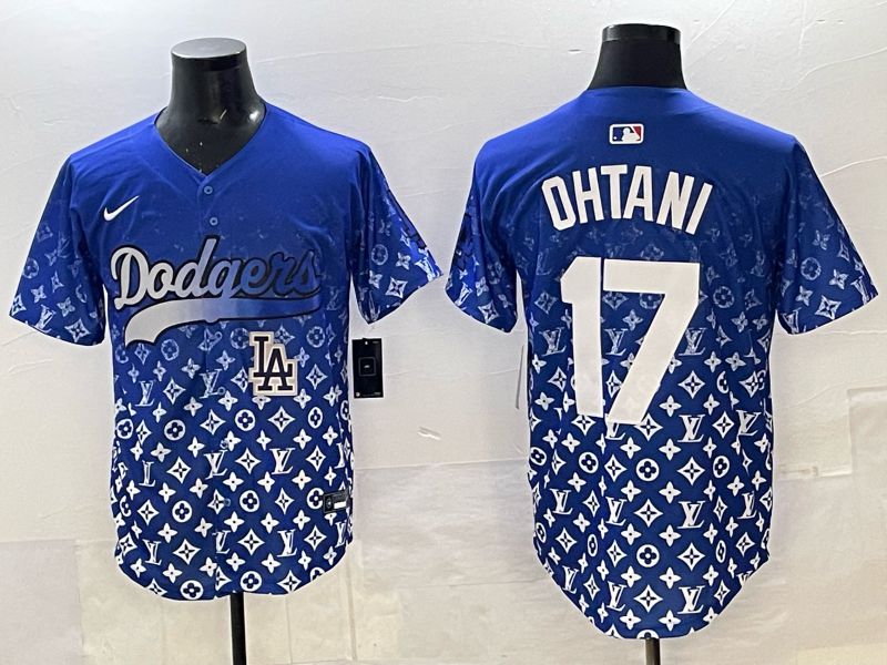 Men Los Angeles Dodgers #17 Ohtani Blue Nike 2025 MLB jersey 019